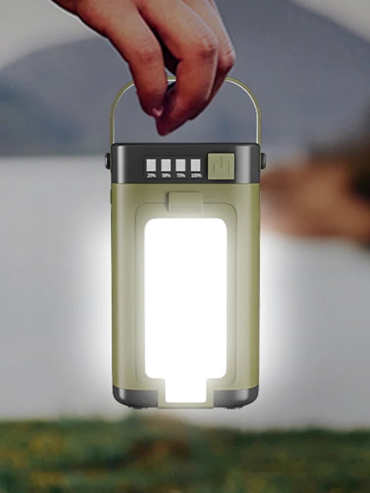 Rechargeable Lantern Power Bank Solar Camping Lantern Portable Flashlight LED Tent Light for Camping Hiking Fishing