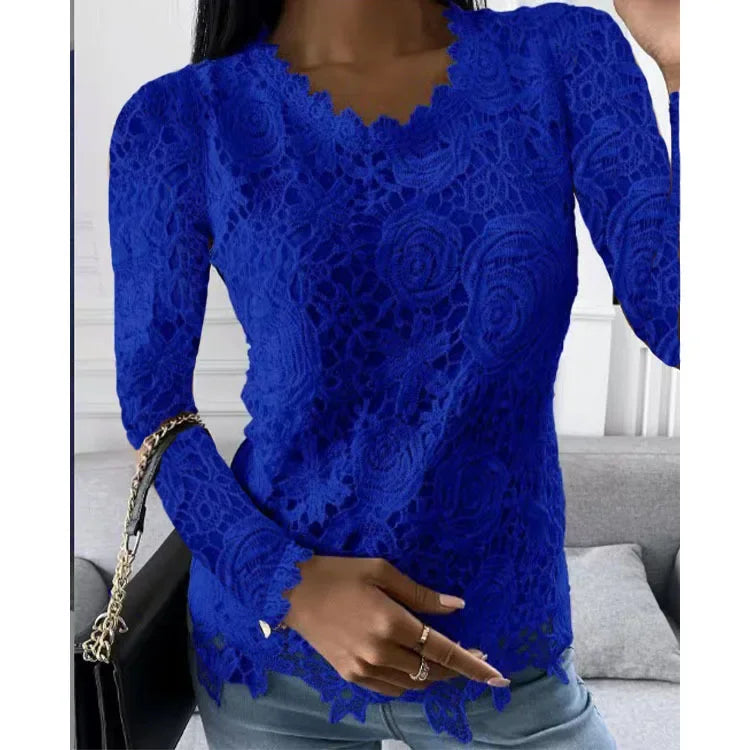 Lace T Shirt Women Elegant Casual Tshirt Woman Clothing Summer Fashion Tops Tee Vintage Clothes Streetwear Solid T-Shirts Blusas