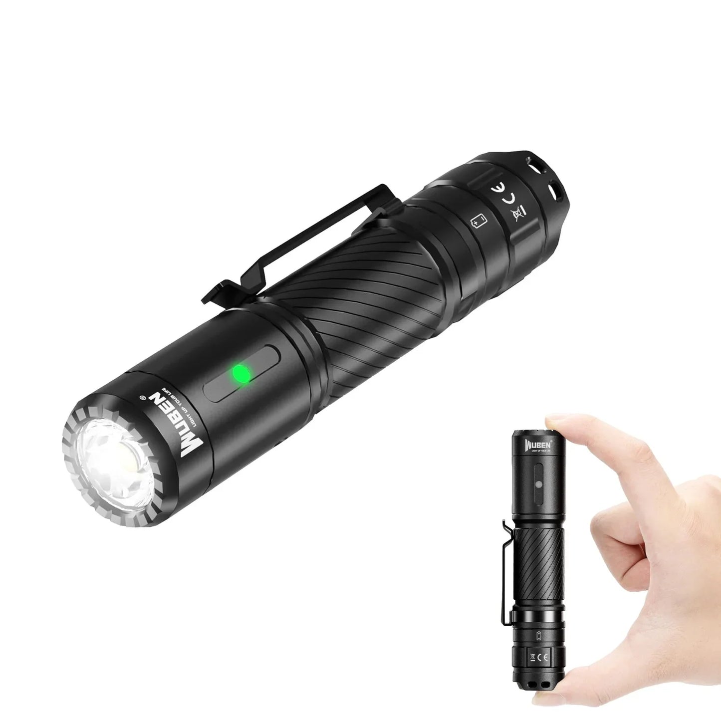 WUBEN C3 Flashlight 1200 High Lumens Rechargeable Flashlights 6 Modes Super Bright IP68 LED Tactical Flashlight for Camping