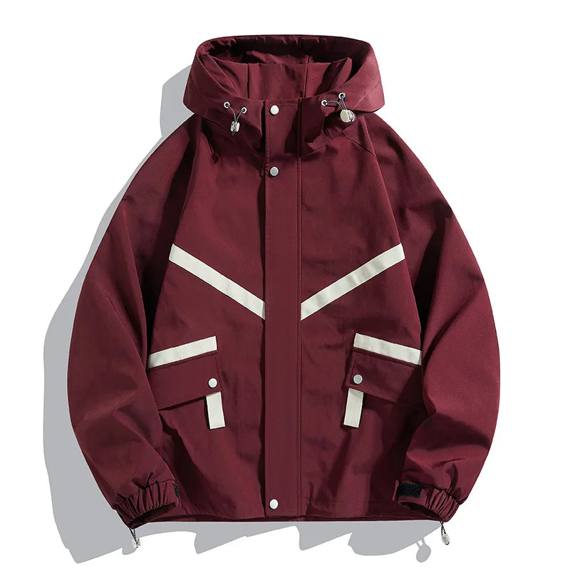 Women's Waterproof Hiking Jacket Windproof Running Coat Outdoor Camping Fishing Trekking Hunting Coat Fashion Hooded Windbreaker