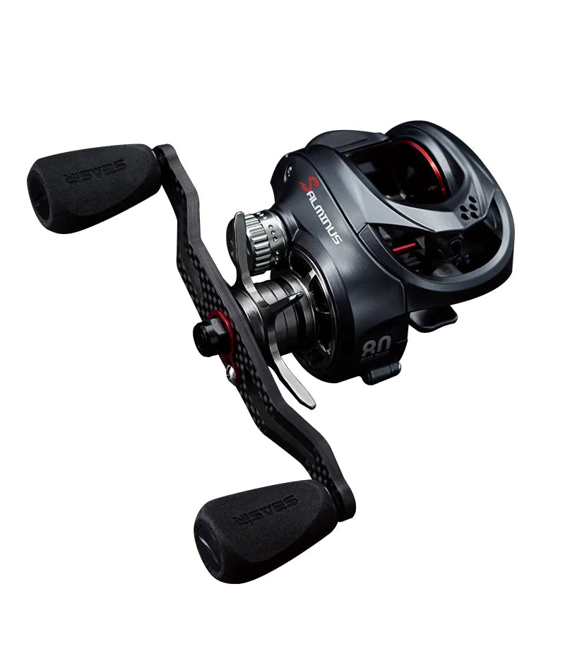 Seasir Salminus Baitcasting Fishing Reel Max Drag 12Kg 8.0:1 High Gear Ratio Metal Aluminum Frame coil