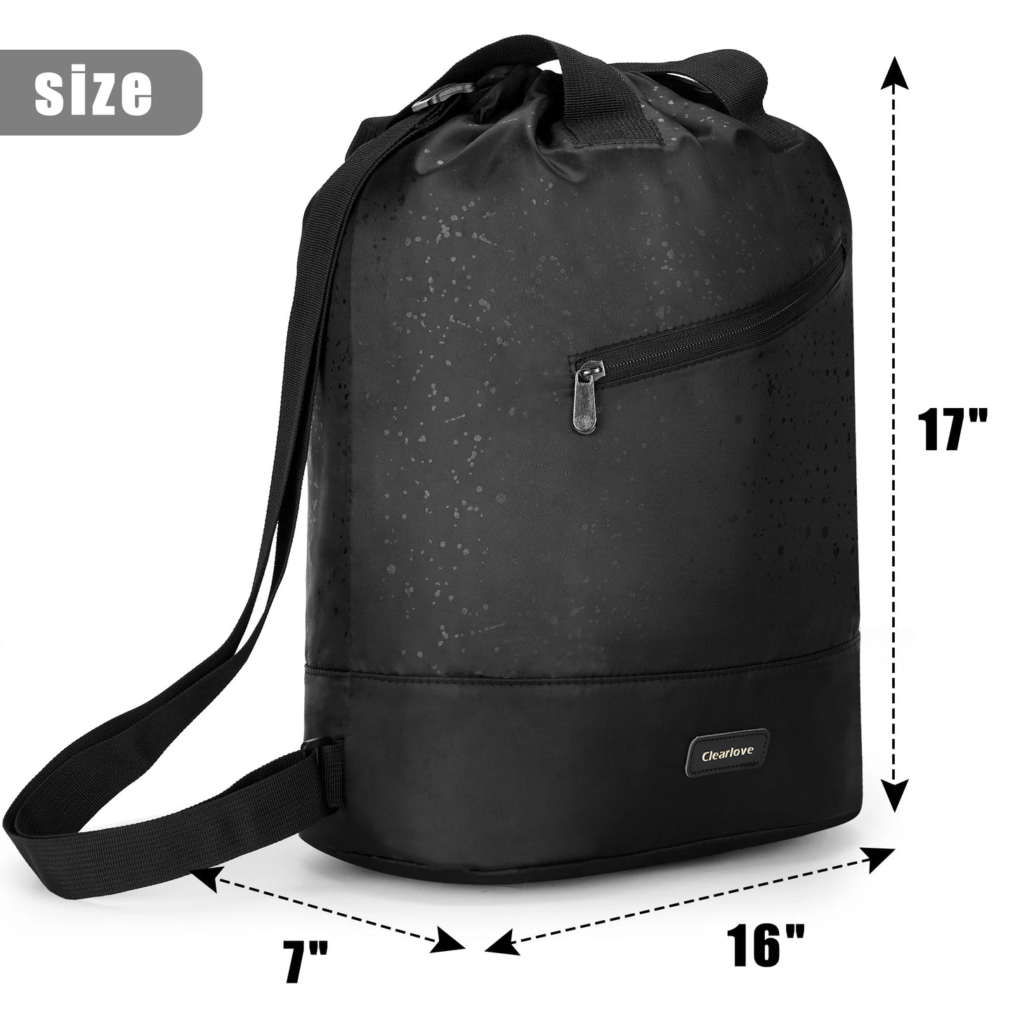 Composite Nylon Bundle Pocket Backpack Outdoor Backpack Black Reflective