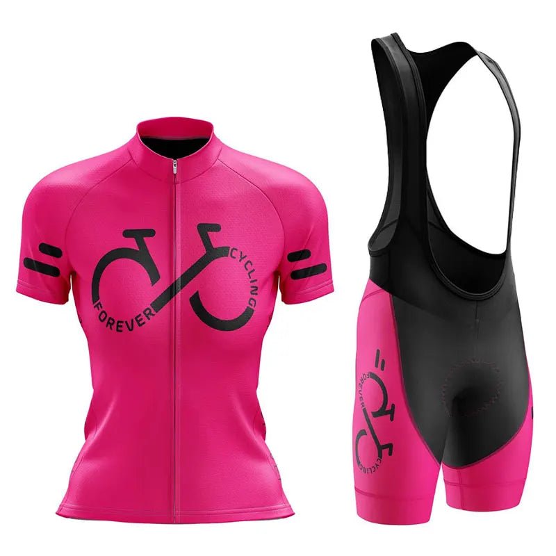 Forever Cycling Team Women Cycling Clothing Summer Short Sleeve Cycling Jersey Set Mountain Bike Clothes Maillot Ciclismo Mujer