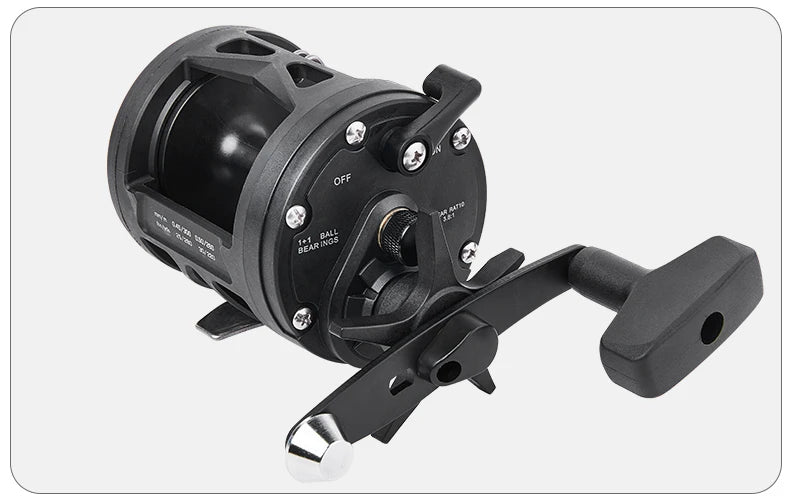 BILLINGS Trolling Drum Fishing Reels 33LB Max Drag 3.8:1 Gear Ratio High Toughness Body Freshwater & Saltwater Universal Bait Caster Fishing Reel