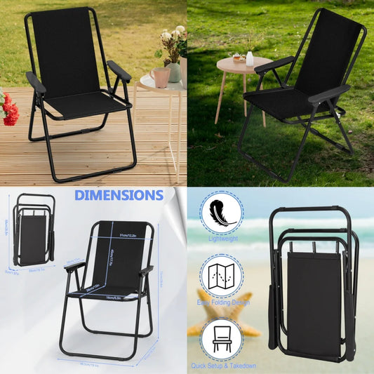 camping chairHeavy Duty Folding Beach Chair Portable Camping Lawn Chair for Outdoor Picnic Travel Lightweight High Back