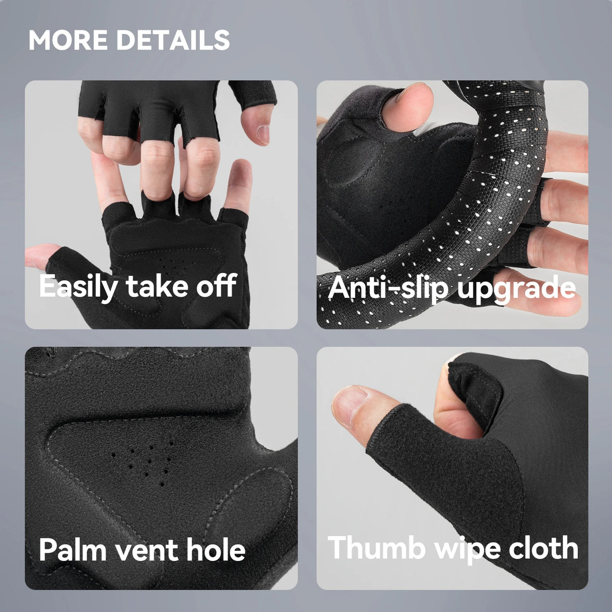 ROCKBROS Summer Cycling Half Finger Gloves High Elastic Lightweight Breathable Shock Absorption Palm Pad Men Women Cycling Glove