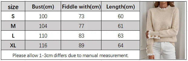 Autumn and Winter New Fashion Woman Sweater Half High Neck Loose Lace Patchwork Knit Top