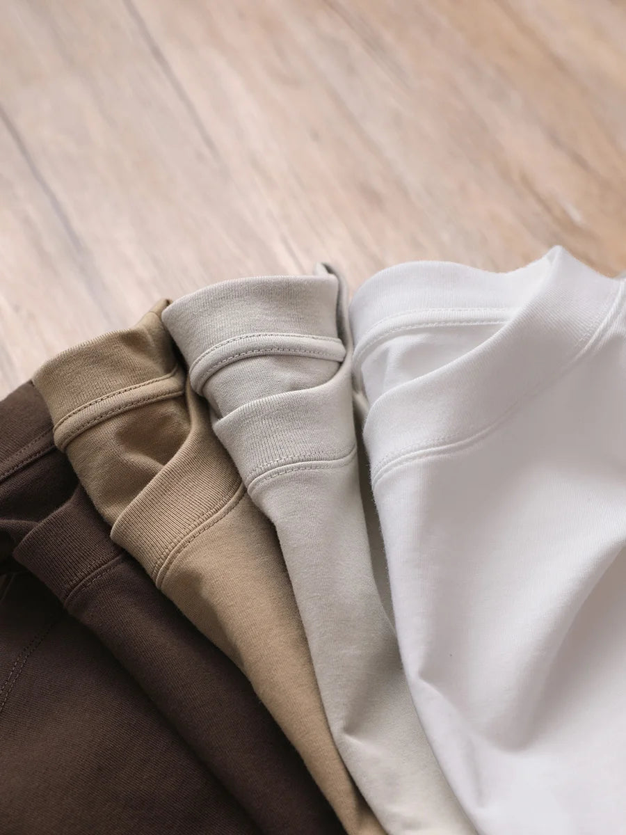 11.29oz 320Grams Heavy Cotton Weight Oversized Loose Men T-shirt Solid Color Drop Shoulder Short Sleeve High Quality