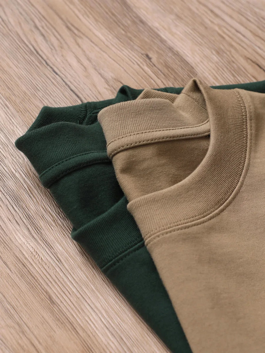 11.29oz 320Grams Heavy Cotton Weight Oversized Loose Men T-shirt Solid Color Drop Shoulder Short Sleeve High Quality