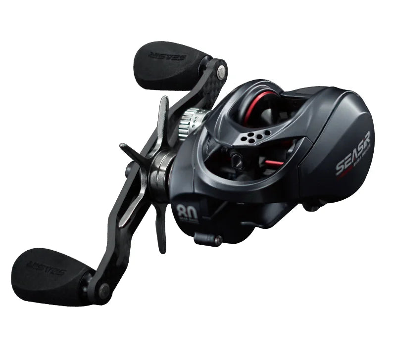 Seasir Salminus Baitcasting Fishing Reel Max Drag 12Kg 8.0:1 High Gear Ratio Metal Aluminum Frame coil