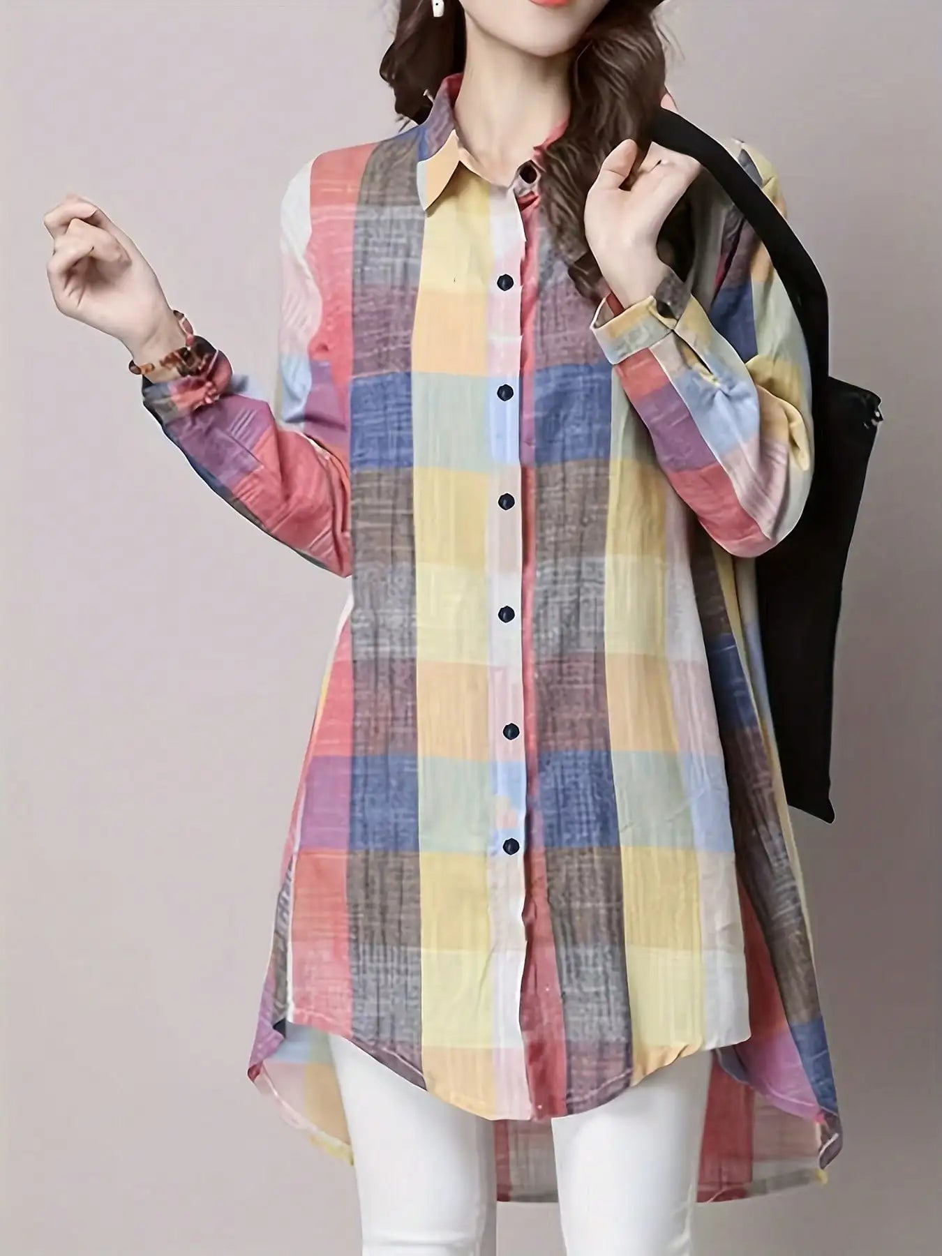 Women's Plaid Shirt Chic Women Blouse Elegant and Youth Women's Blouses New In External Clothes Korean Style