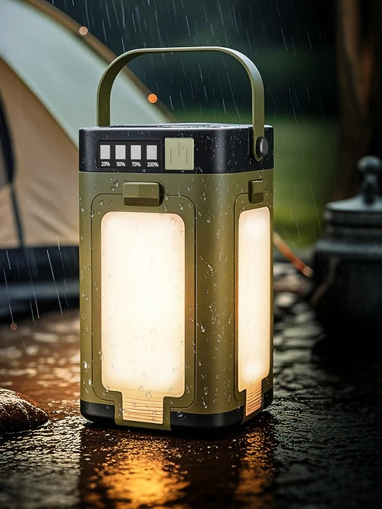 Rechargeable Lantern Power Bank Solar Camping Lantern Portable Flashlight LED Tent Light for Camping Hiking Fishing