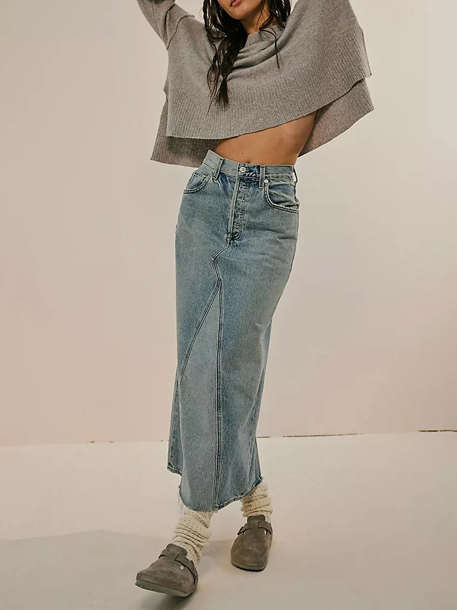 Women s Autumn Winter Knit Sweater Long Flared Sleeve Solid Color Loose Knitwear