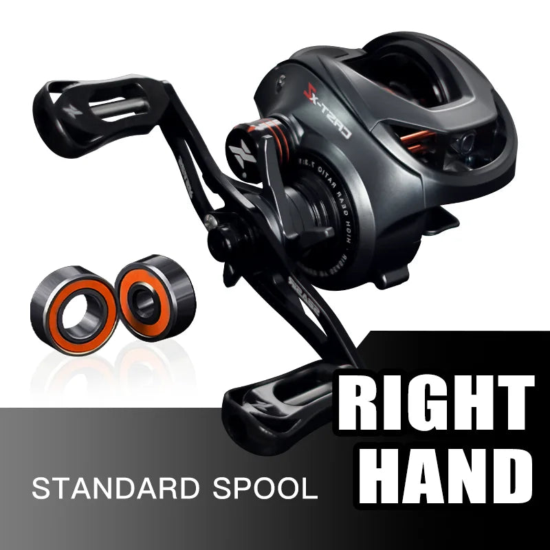 SEASIR Cast X2 Baitcasting Reel 7.3:1 Hybrid Ceramic Bearing Carbon Fiber Washer Dual Bearing System N52 Brake Fishing Reels