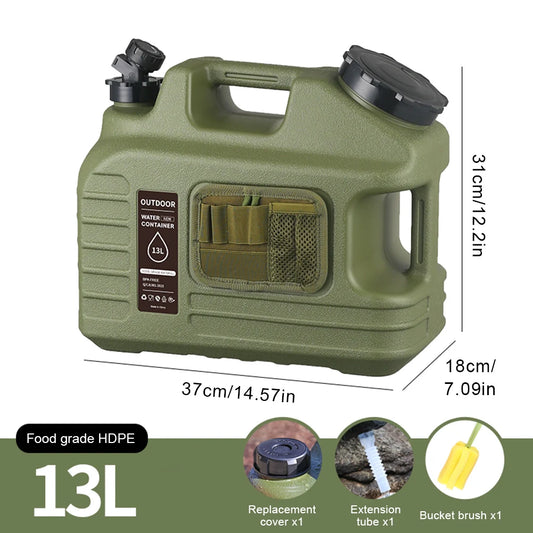 12/13/19L Water Tank Outdoor Water Bin Large Capacity Camping Bucket with Faucet No Leakage Water Bucket Container for Travel