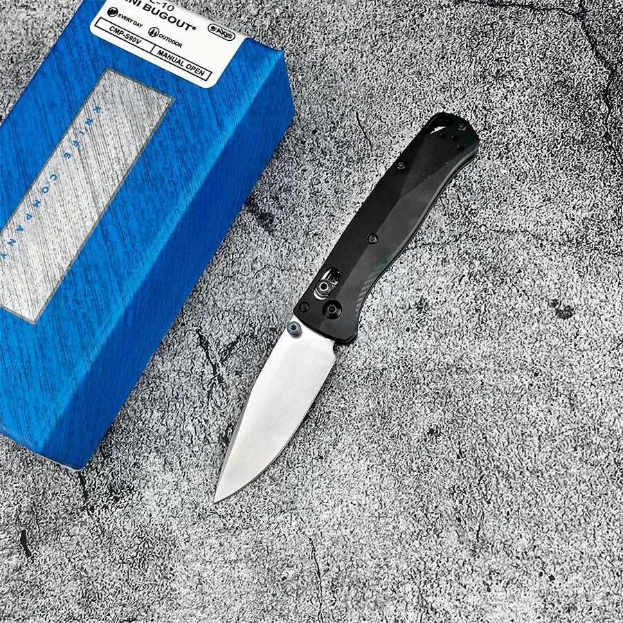 BM 533BK-2 Mini Bugout AXIS Folding Knife Plain Blade Aluminum Handle Outdoor Camping Pocket Knife Rescue Multifunction EDC Tool