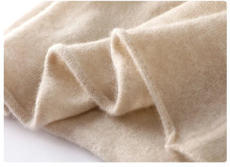 100%Merino Pure Wool Sweater Women's AutumnWinter Long Sleeve High Neck Pullover Warm High Quality Solid Color Basic Knit Jumper