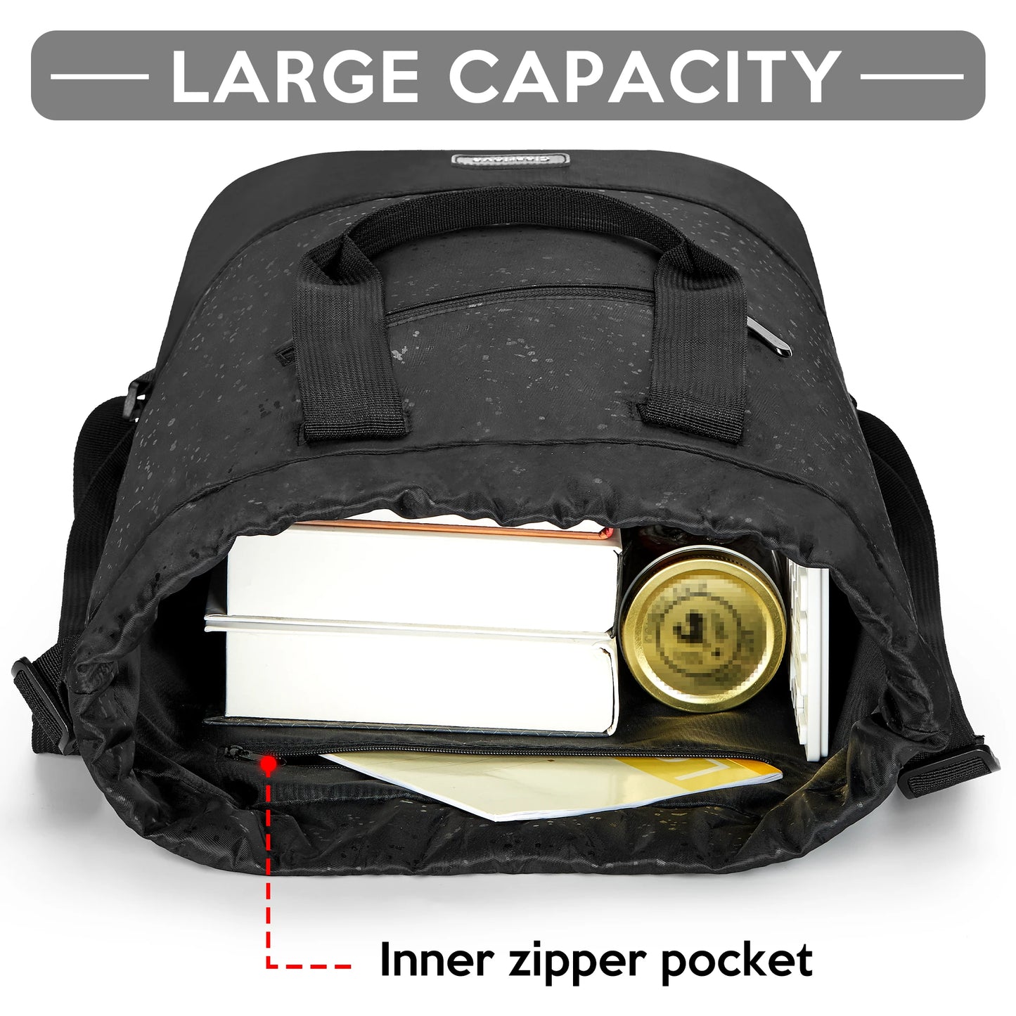 Composite Nylon Bundle Pocket Backpack Outdoor Backpack Black Reflective