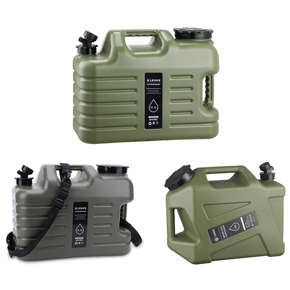 12/13/19L Water Tank Outdoor Water Bin Large Capacity Camping Bucket with Faucet No Leakage Water Bucket Container for Travel