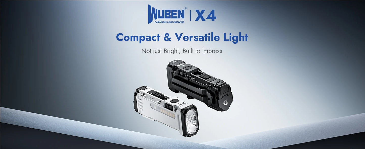 WUBEN X4 EDC Flat Flashlight with RGB Light, 1500 Lumens Mini Flashlight with Tactical Switch and Magnetic, IP68 Portable Pocket