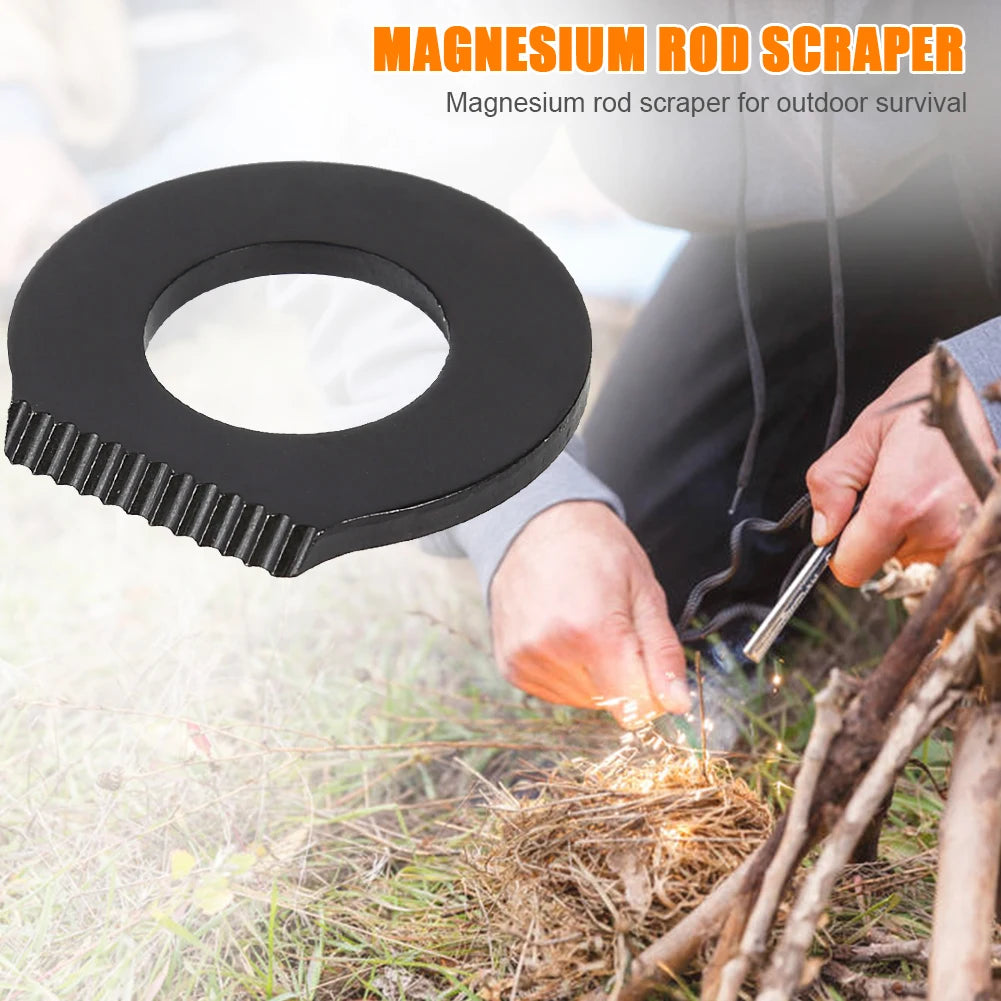 Outdoor Survival Camping Scraper Stainless Steel Flint Equipments Multifunctional Flint Scraper Portable for Camping Hiking