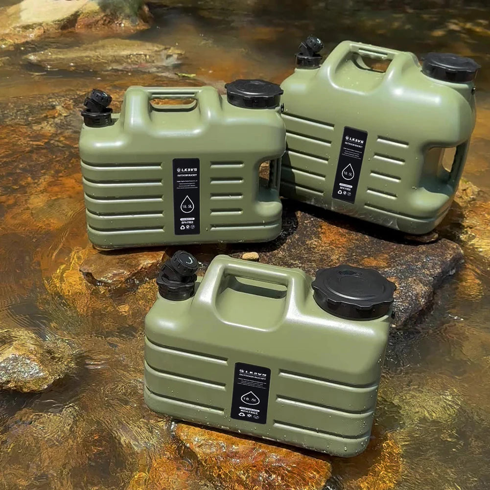 12/13/19L Water Tank Outdoor Water Bin Large Capacity Camping Bucket with Faucet No Leakage Water Bucket Container for Travel