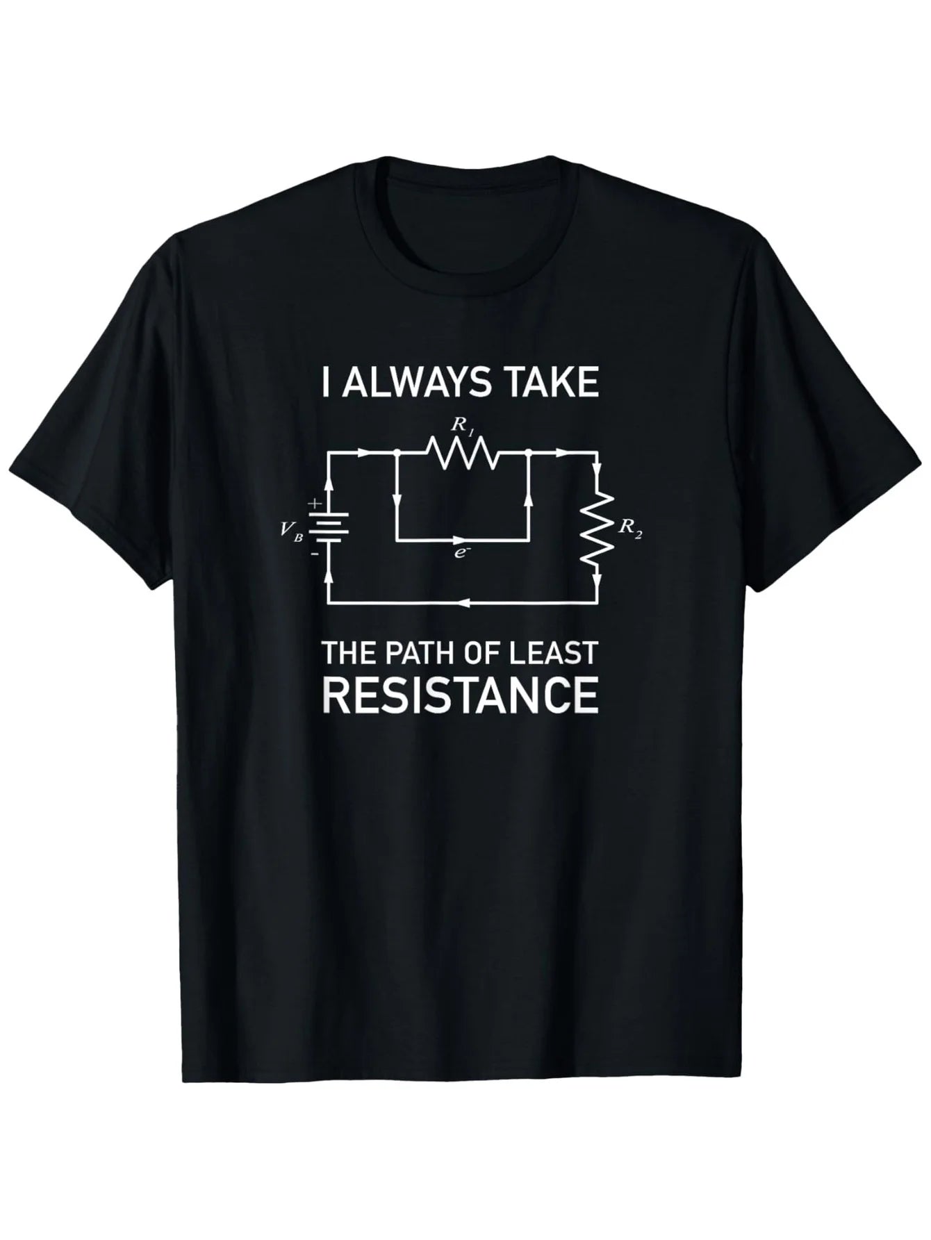 Funny Electrical Engineer Tee Circuit Diagram Graphic with Resistance Pun Black Shirt for Electronics Engineers Technicians