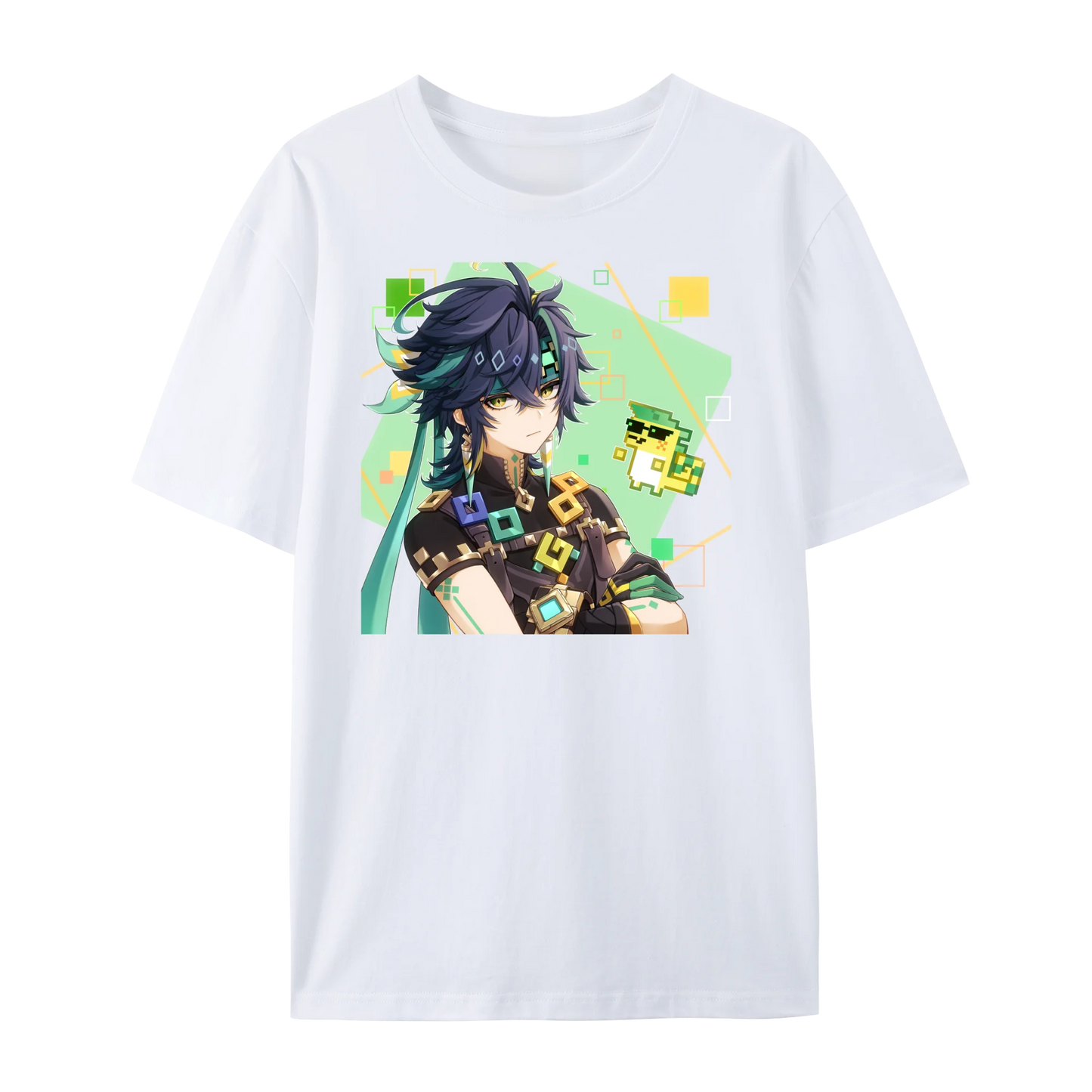 Genshin Impact Kinich Kachina Mualani Ajaw Impression Unisex Short Sleeve Crewneck T-Shirt