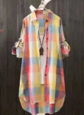 Women's Plaid Shirt Chic Women Blouse Elegant and Youth Women's Blouses New In External Clothes Korean Style
