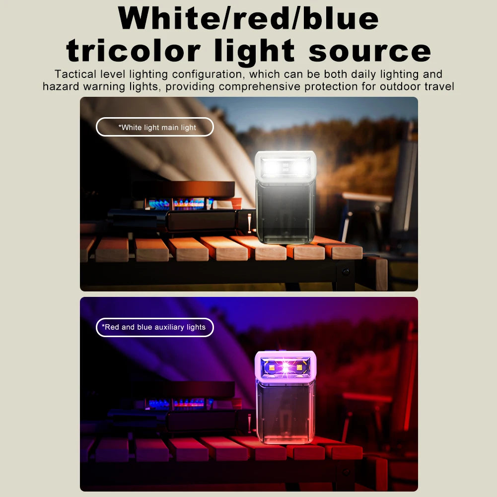 Pocket Camping Light 6 Light Modes LED+COB Mini Keychain Flashlight 380LM Small Flashlights for Walking Hiking Camping Emergency