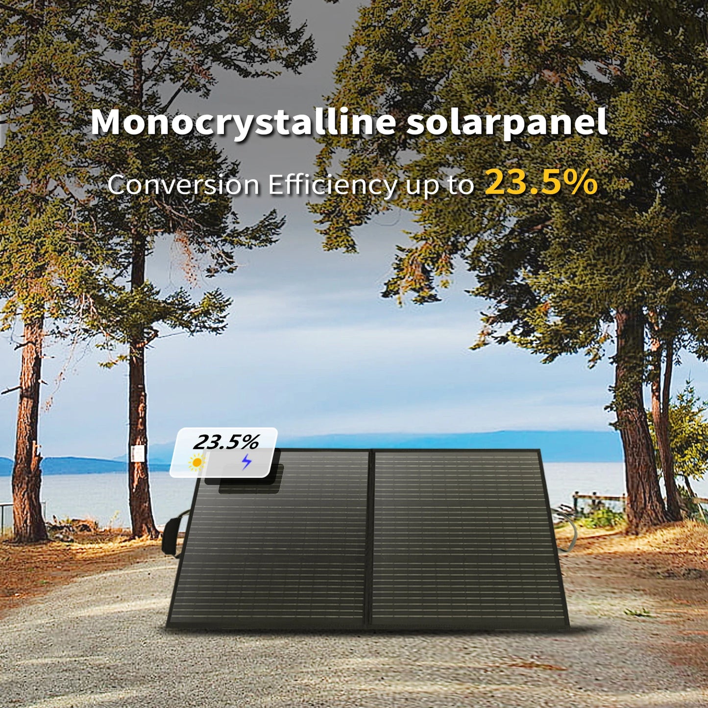 MHPOWOS Power Backup 110W Portable Solar Panel 20V Waterproof Foldable Solar Charger for Camping Fishing Outdoor RV Powerstation