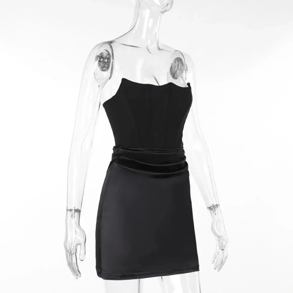 Women Summer Black Sexy Finish Bodycon Corset Tube Dresses Women Off Shoulder Sleeveless Party Club Dress Fashion Vestidos