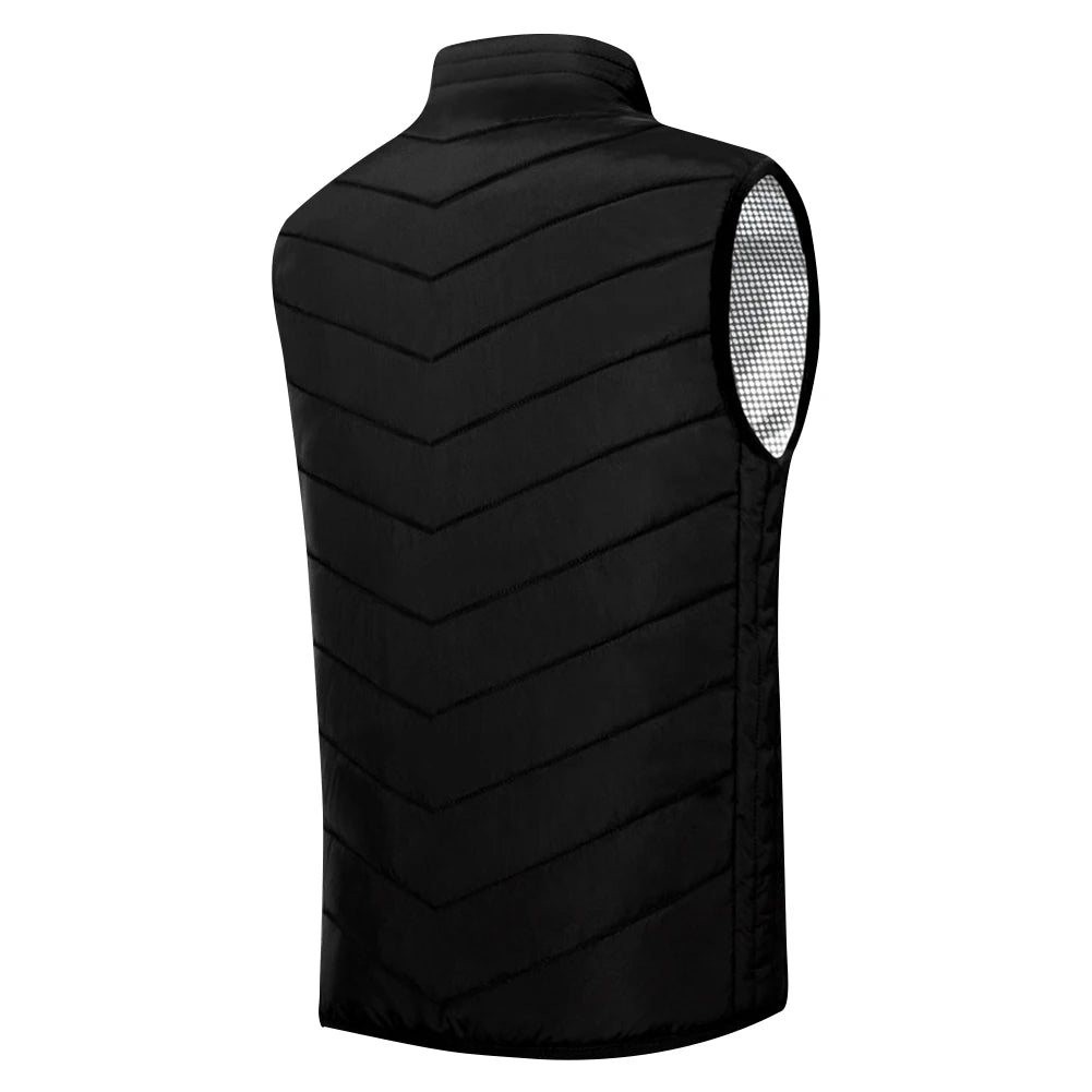 Unisex Electric Heated Vest 9 Heating Areas Heated Vest Coat Washable Lightweight with Zip USB Charging for Winter Sports Hiking