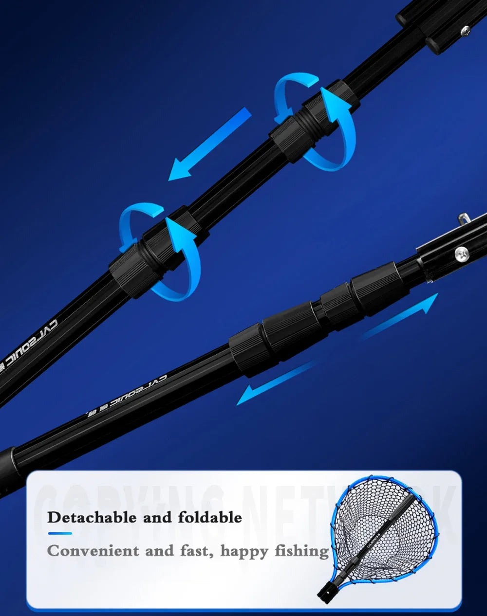 Foldable Fishing Landing Net with Long Handle for Bass Crappie Boat Saltwater Freshwater Quick Dry Rubber Mesh for Big Fish