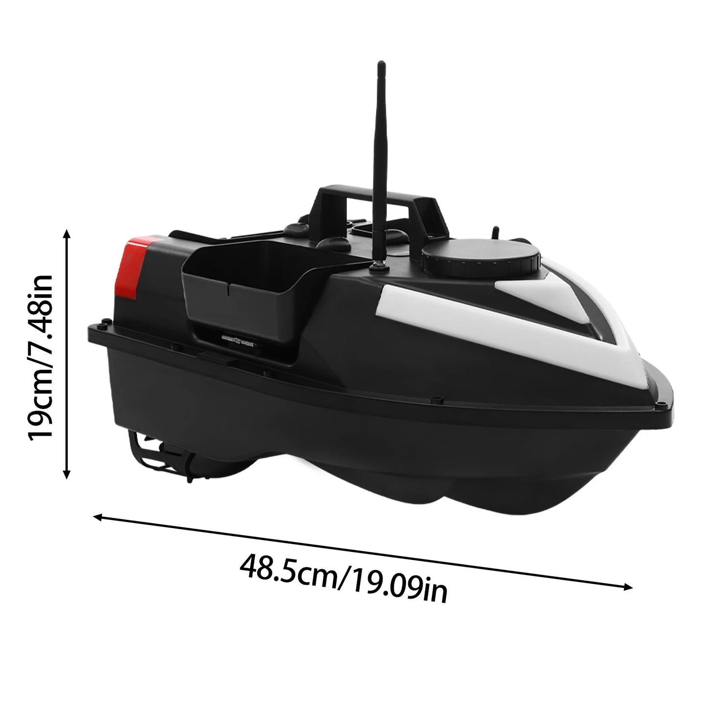 5200mAh GPS Fishing Bait Boat,Remote Control Nest Beater W/ 3/4 Bait Containers and LED Screen,1.5kg/2kg Load Rechargeable