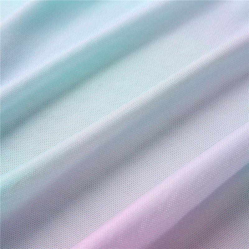 Women Sexy See Through Mini Skirt Summer High Waist Solid Skater Skirt Beach Cover-ups Sheer Mesh Rave Festival Skirt Night Club