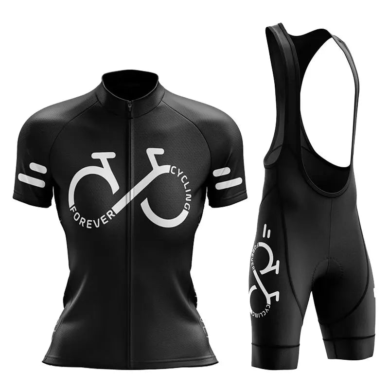 Forever Cycling Team Women Cycling Clothing Summer Short Sleeve Cycling Jersey Set Mountain Bike Clothes Maillot Ciclismo Mujer