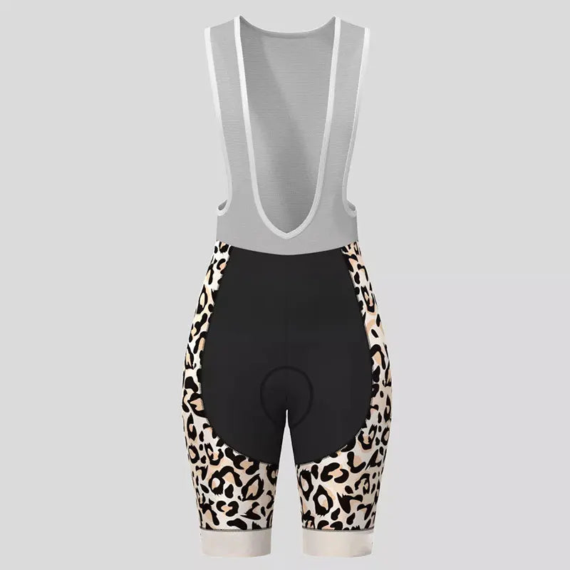 Women's Cycling Clothing Gradient Leopard Print Summer Cycling Jersey Set Women Breathable Short Sleeves Mountain Bike Clothes