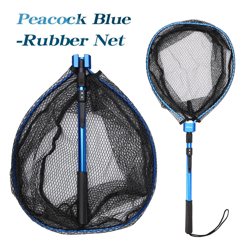 HISTAR Ultralight Portable Soft Rubber Mesh With Stainless Steel Handle Fly Fishing Tool Accessories Foldable Landing Net