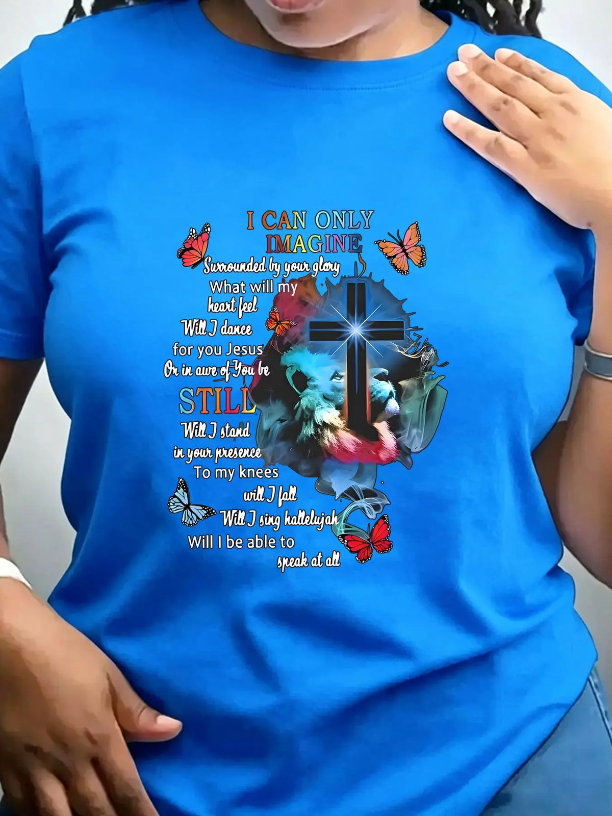 Women's Trendy Crew Neck T-Shirt I Can Only Imagine Shirt Suitable for Casual Sportswear