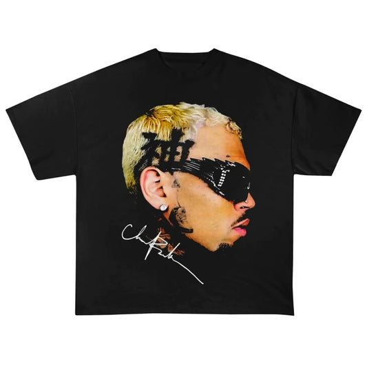 Chris Brown Breezy Bowl XX Concert Tour Cotton T Shirts Vintage Hip Hop Gothic T Shirt Men's Oversized Cotton T-shirt Streetwear