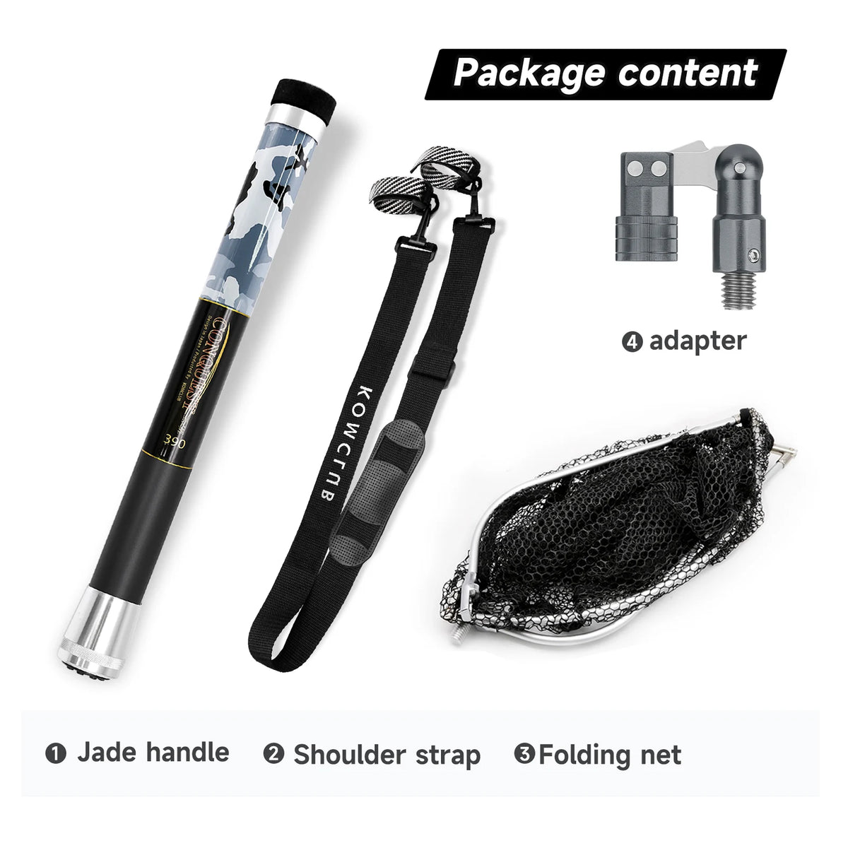 SANLIKE Folding Fishing Net Telescopic Handle with Adapter Fishing Net Set Rubber Coated Landing Net Catch Release Fishing Tools