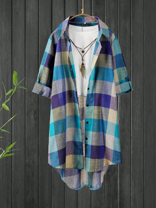 Women's Plaid Shirt Chic Women Blouse Elegant and Youth Women's Blouses New In External Clothes Korean Style