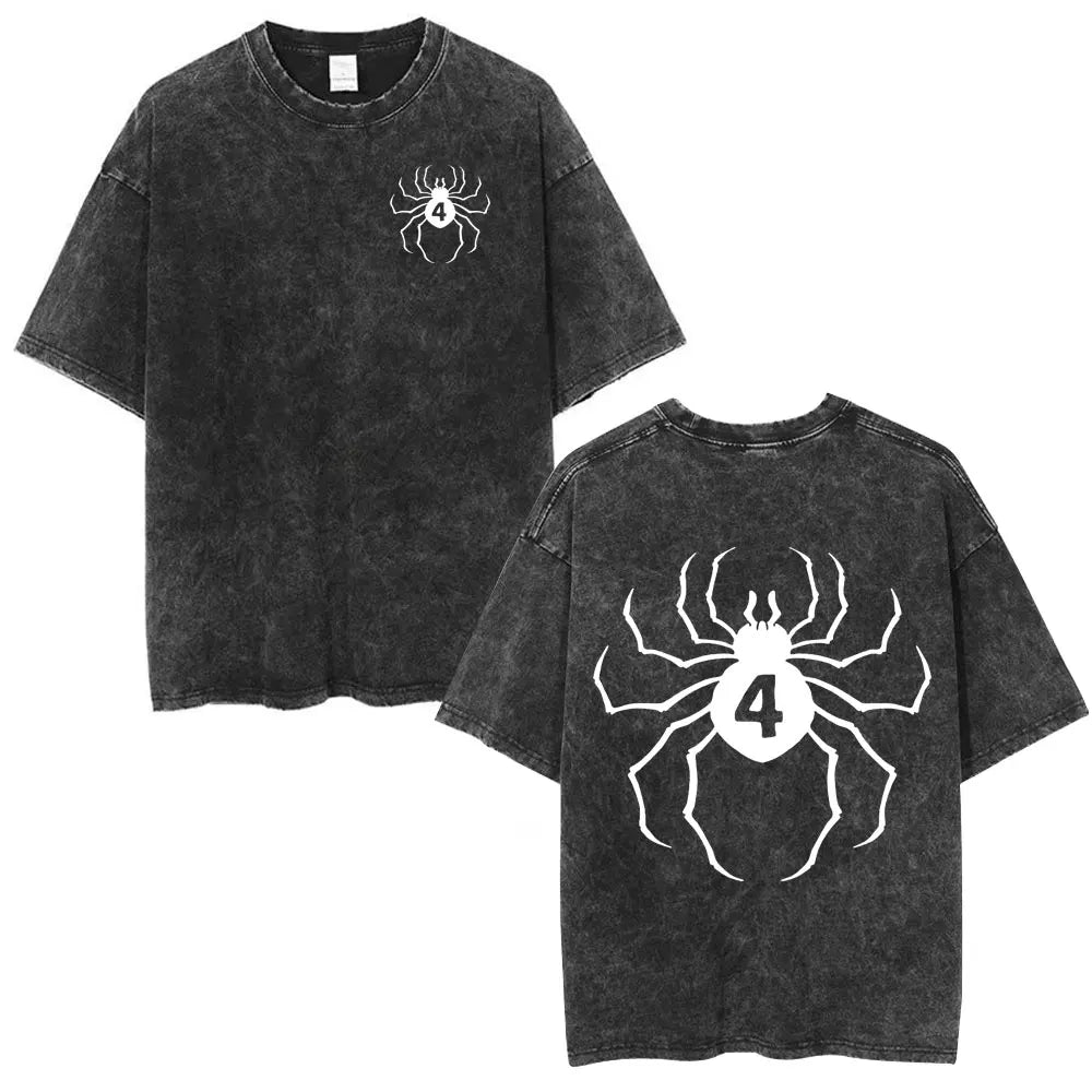 Vintage Washed Anime Hunter X Hunter T Shirt Spider Phantom Troupe Hisoka Chrollo Short Sleeve T-shirt Men Women Summer T-shirts