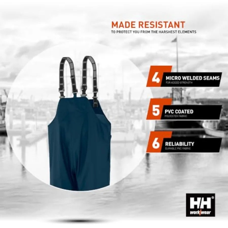 Helly Hansen Mandal Waterproof Bib Overalls - Rain Gear for Men - Fishing Pants and Work Bibs for Men - Heavy Duty Rain Gear