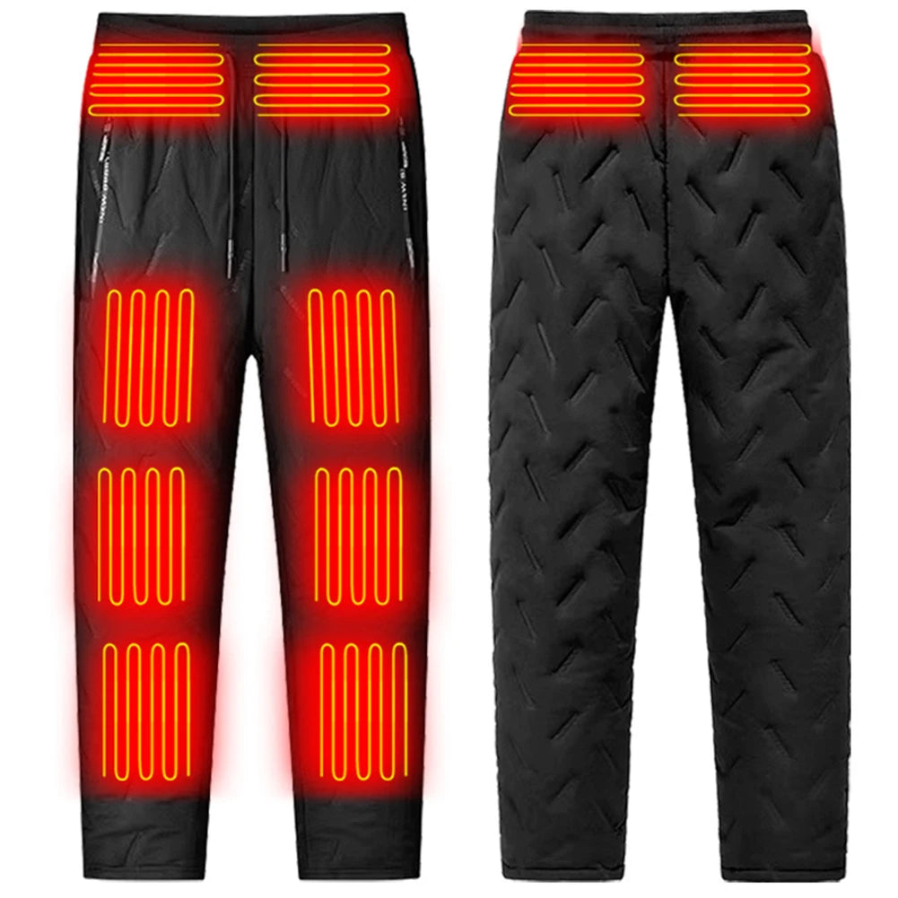 Unisex Heated Thermal Pants 10 Heating Zones Heated Hiking Pants 3 Temperature Modes Waterproof Winter Electric Warmer Clothing