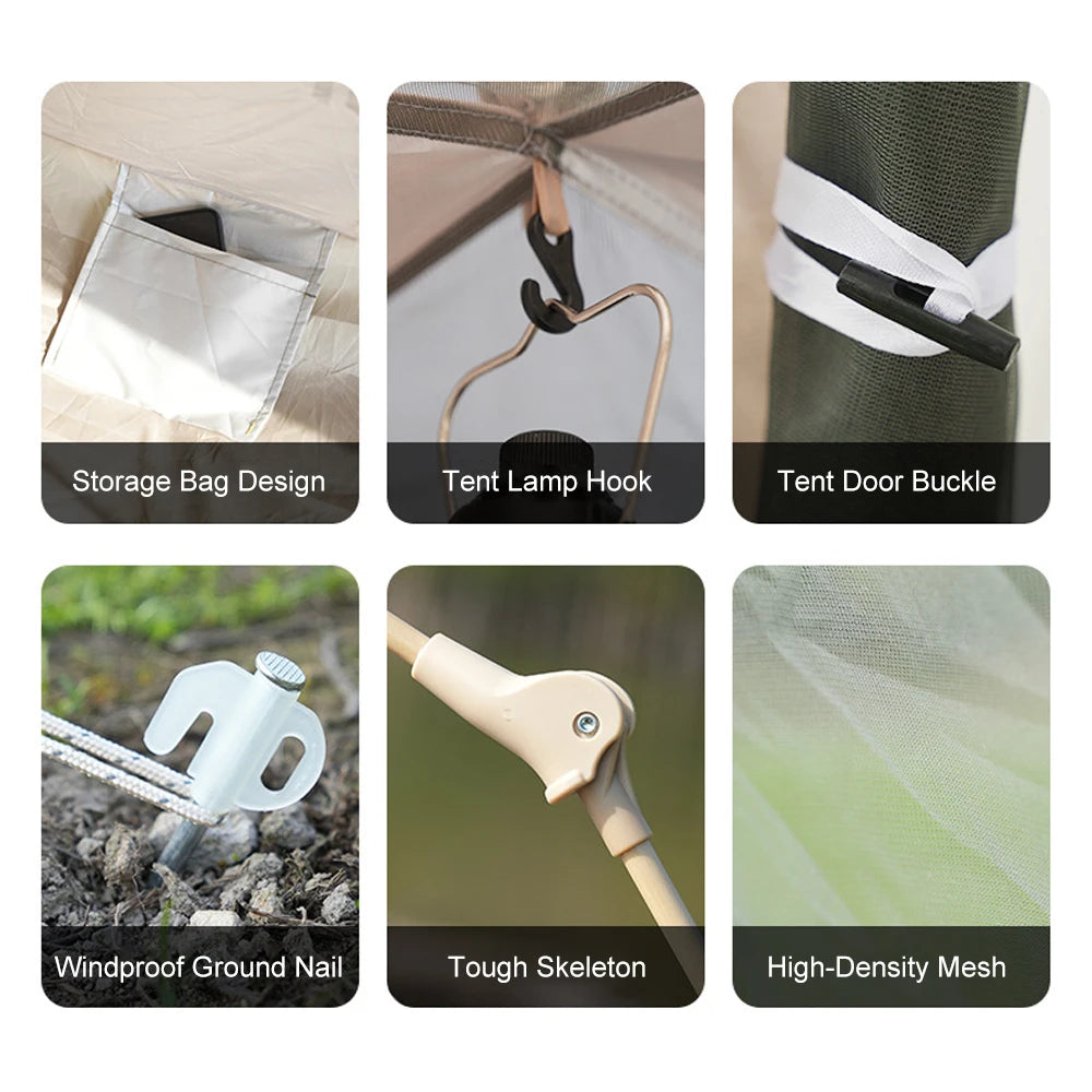 Outdoor Hiking Pop Up Tent Waterproof Oxford Cloth Automatic Set Up 2 In 1 Canopy Tent for Camping