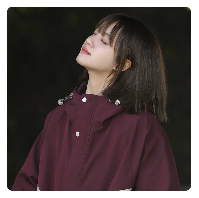 Women's Waterproof Hiking Jacket Windproof Running Coat Outdoor Camping Fishing Trekking Hunting Coat Fashion Hooded Windbreaker