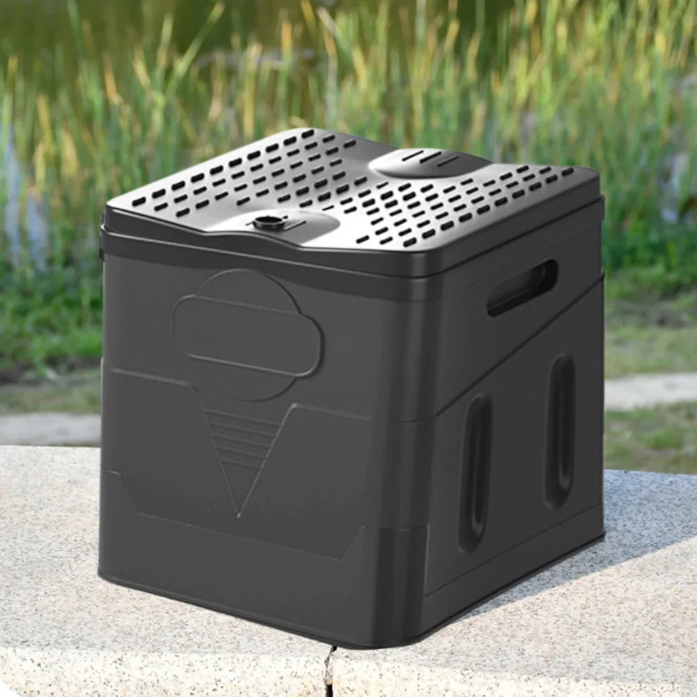 Car Toilet Bucket Portable Outdoor Folding Toilet Strong Bearing Capacity Reusable Trash Can for Camping Hiking Trips Beach