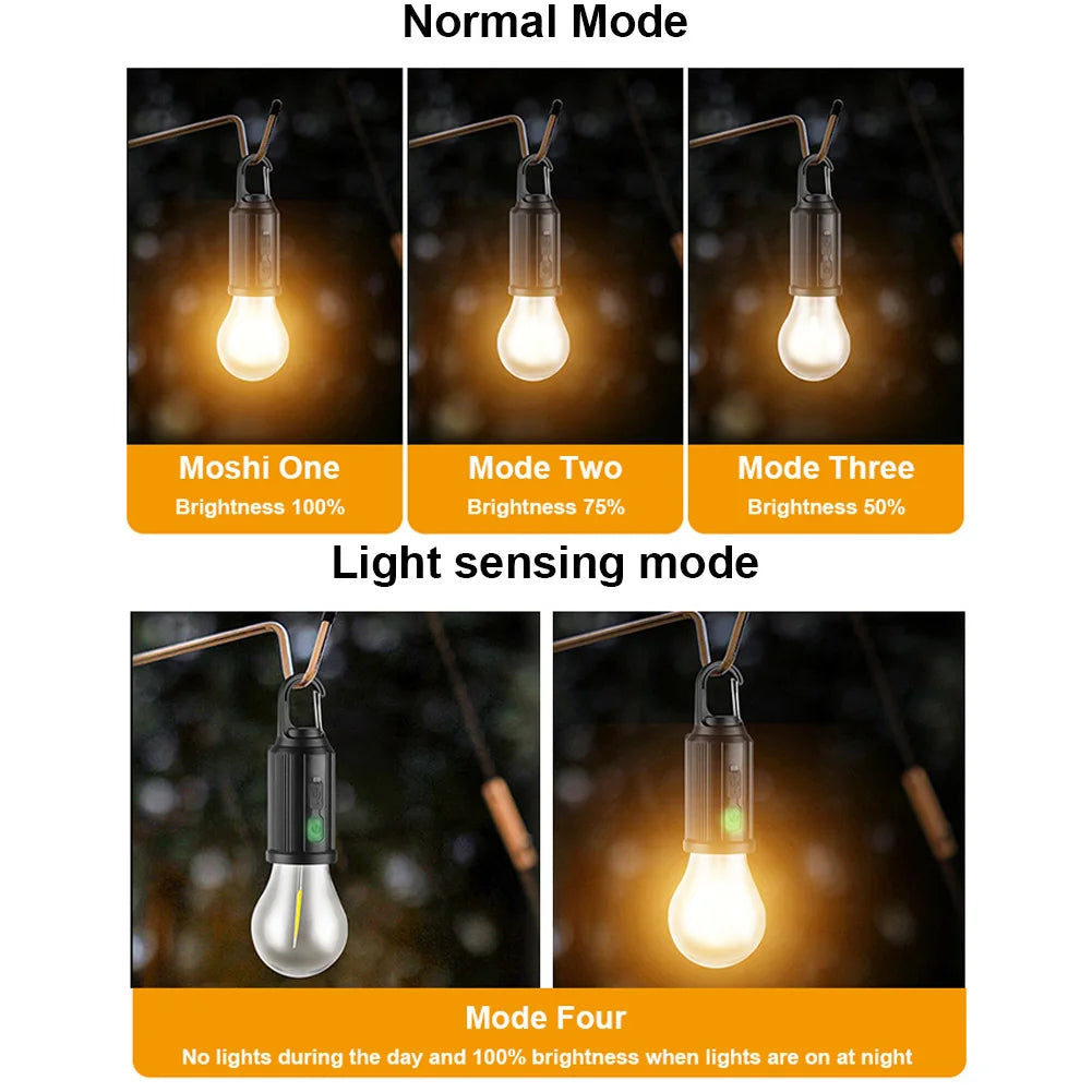 2-5PCS Solar Powered LED Lighting Lantern USB Charging Outdoor Tent Light Waterproof BBQ Atmosphere Light for Outdoor Camping
